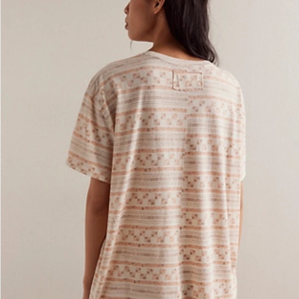 FP Movement by Free People Beige Patterned Short Sleeve Tee
